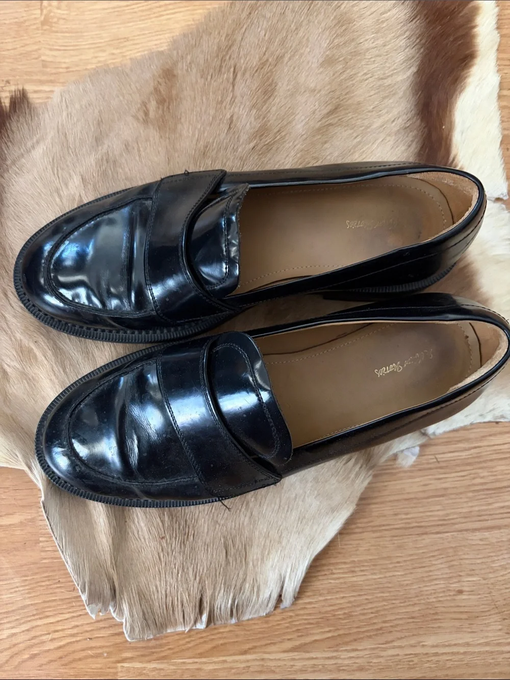 Classic Black Leather Slip-On Penny Loafers